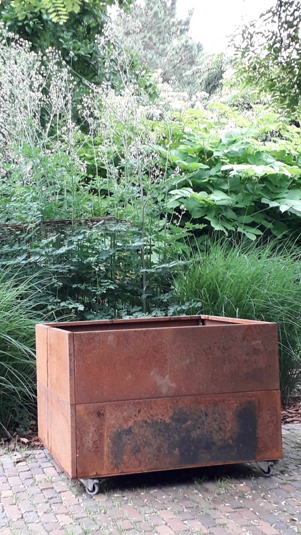 Raised bed raw iron(rust) W40xL80xH50 no base