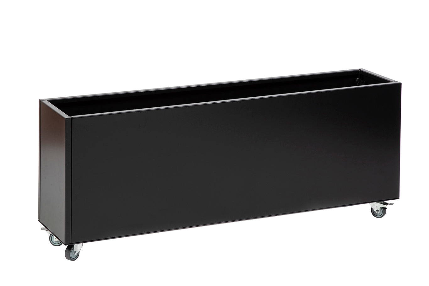 Sort plantekasse B25xL120xH40 på hjul