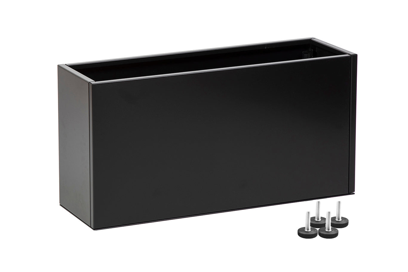 Sort plantekasse B25xL80xH40 på ben