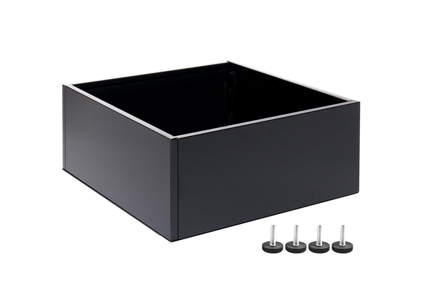 Sort plantekasse B60xL60xH25 på ben