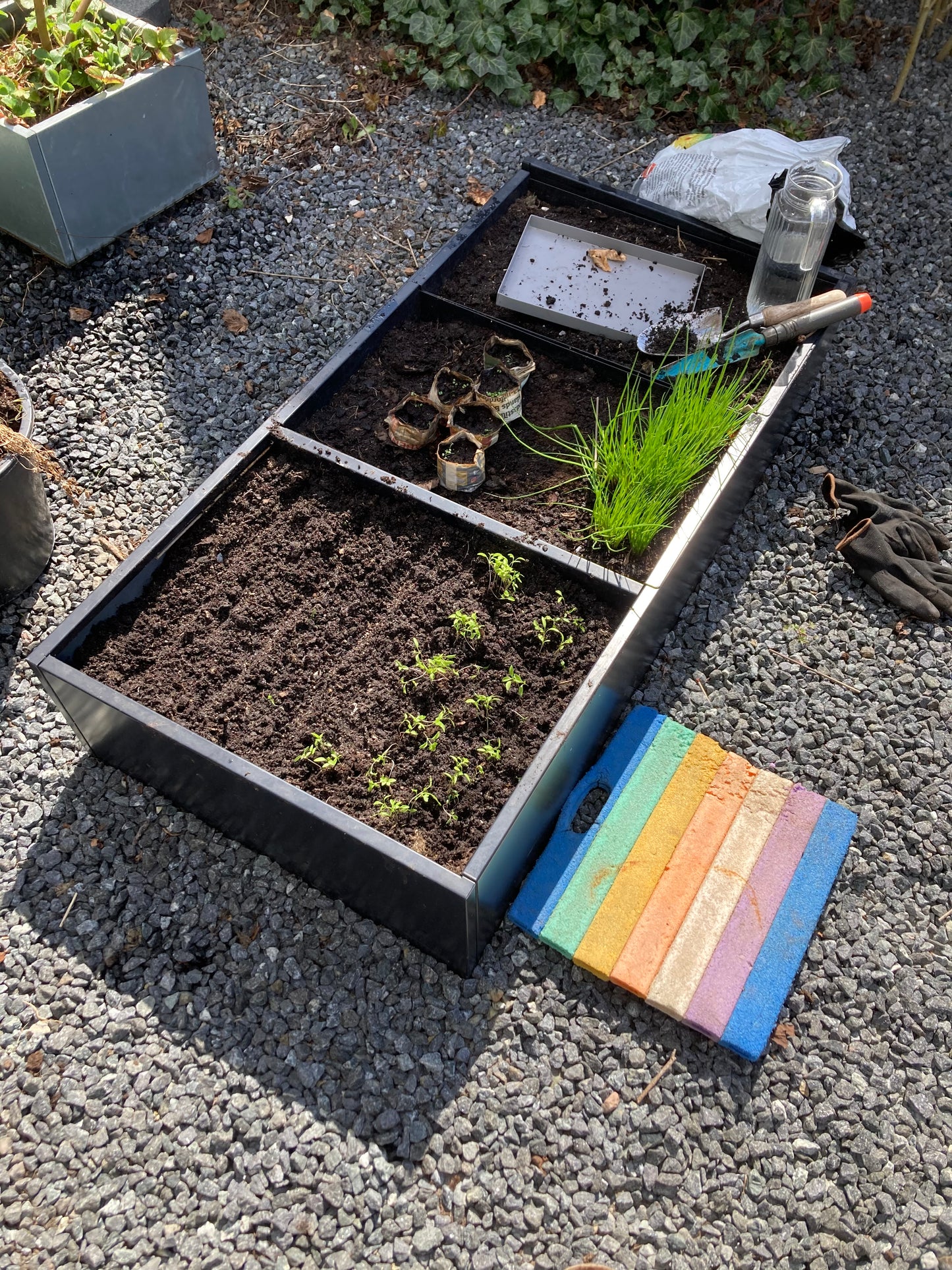 Sort højbed B120xL356xH50 uden bund