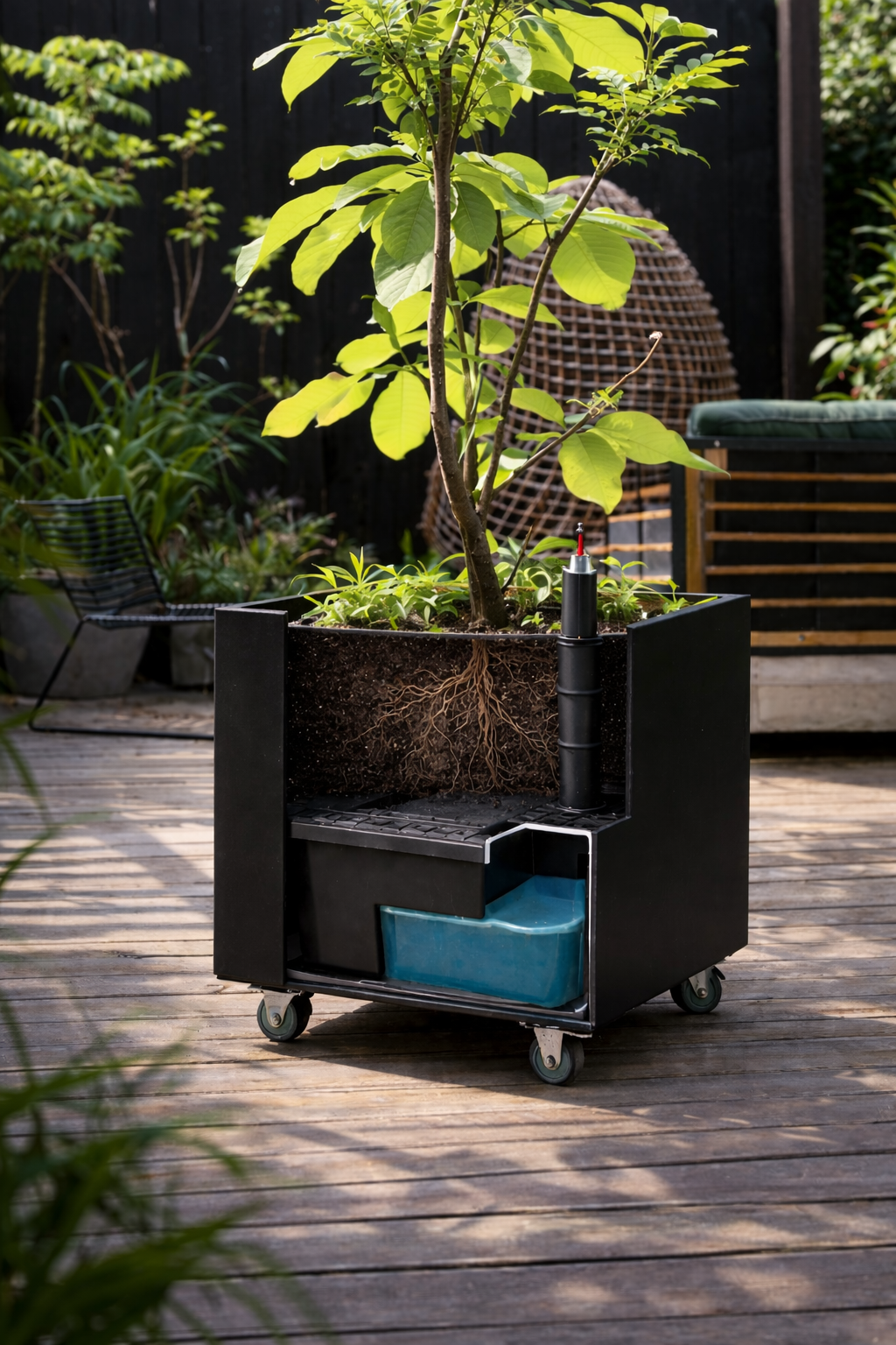 Planter Classic 40x40 H40cm On Wheels/Legs