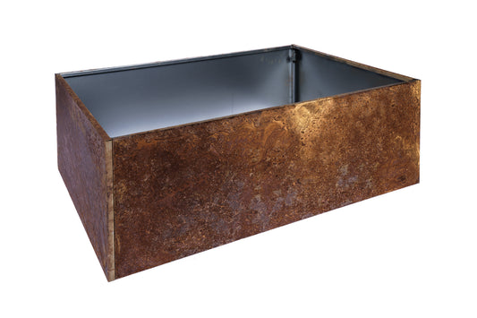 Raised bed raw iron(rust) W120xL120xH40 no base