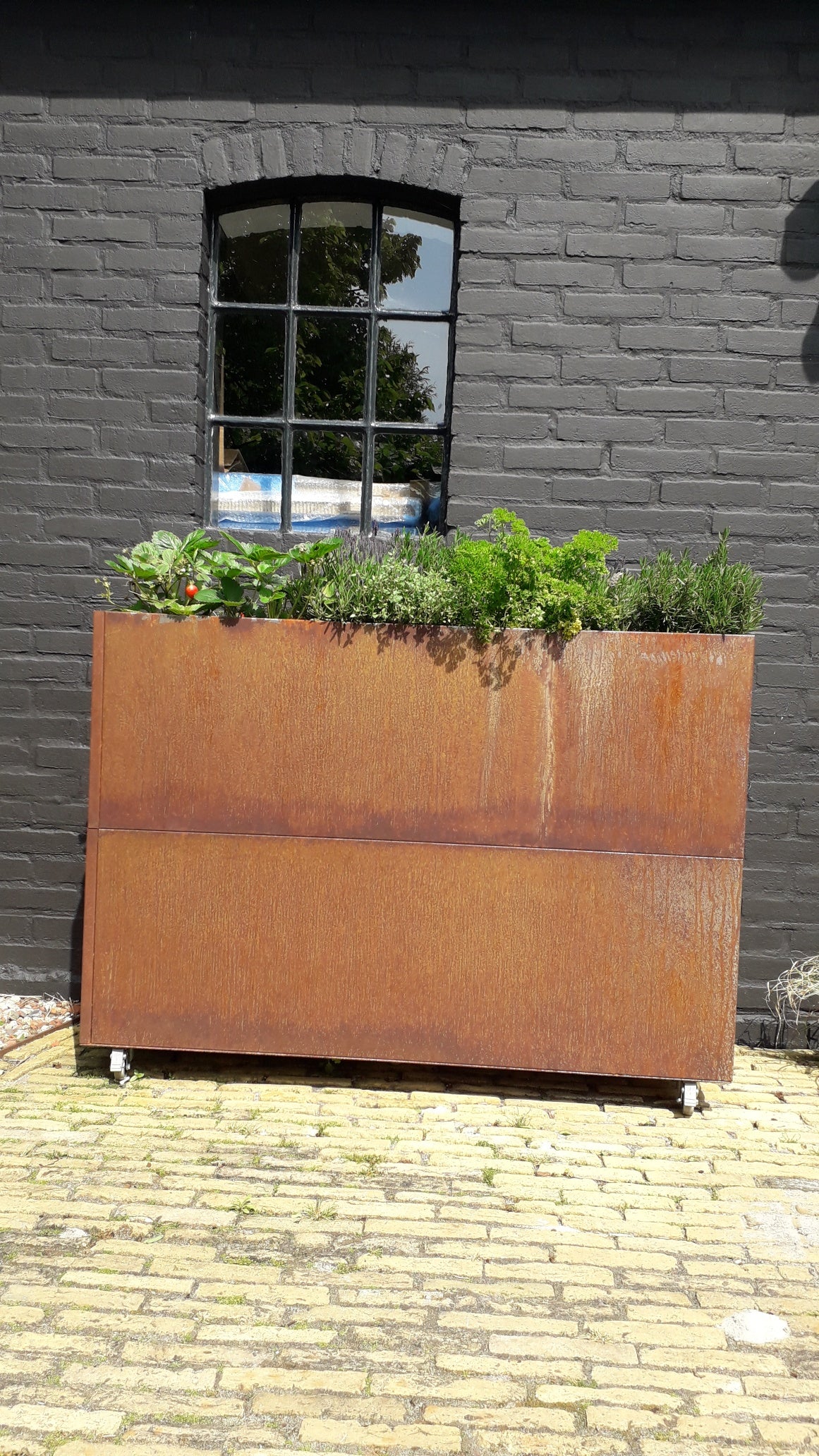 Raised bed raw iron(rust) W80xL120xH50 no base