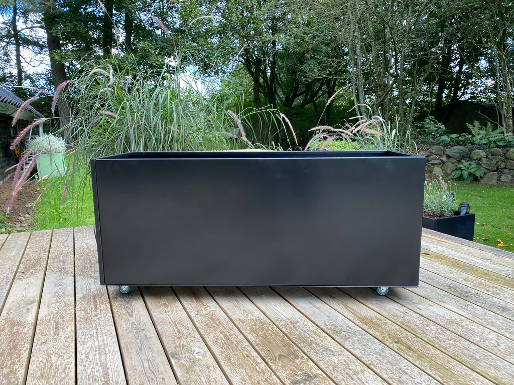 Planter PRO Graphite Black W45xL125xH50 on wheels