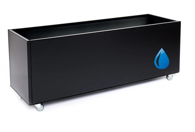 Planter PRO Graphite Black W45xL125xH50 on Wheels - Including waterkit