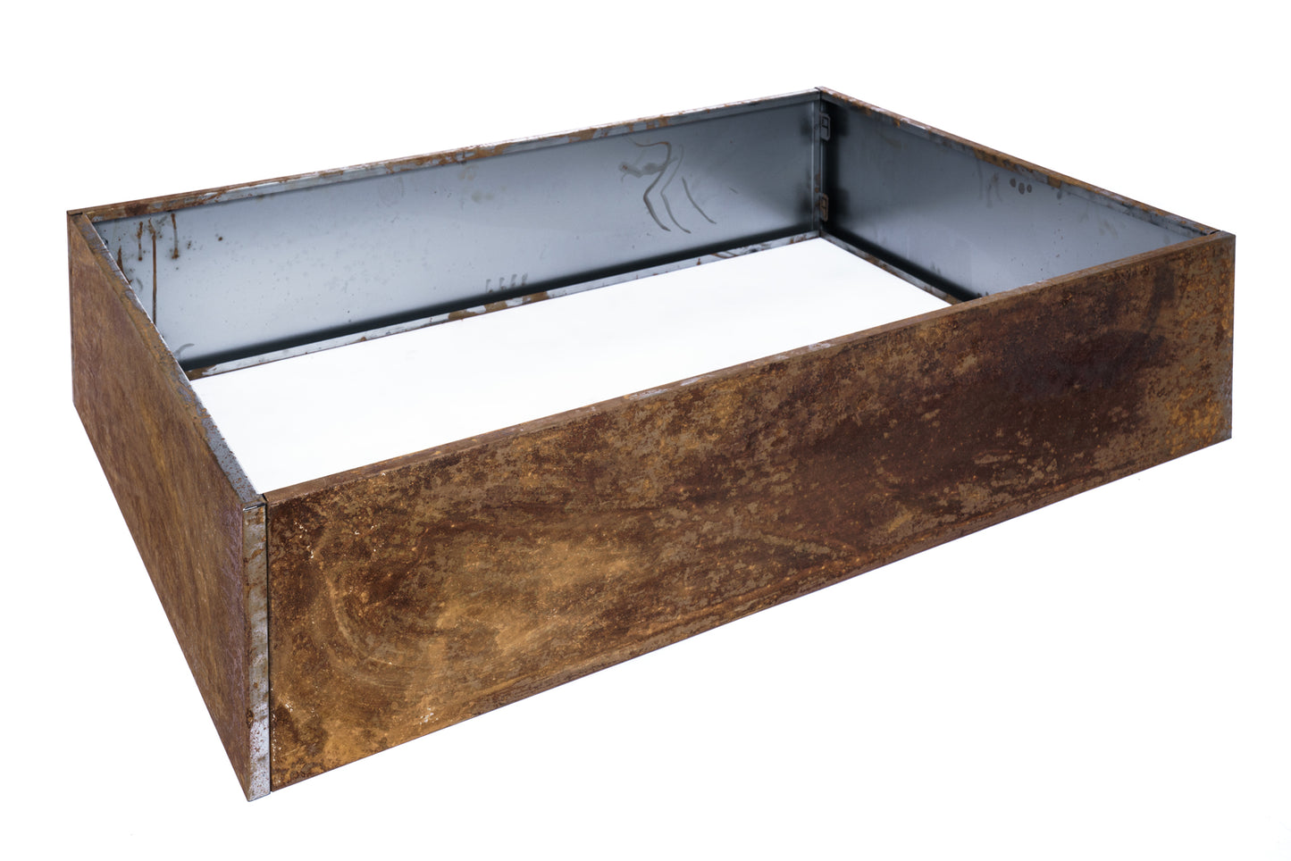 Raised bed raw iron(rust) W80xL120xH25 no base