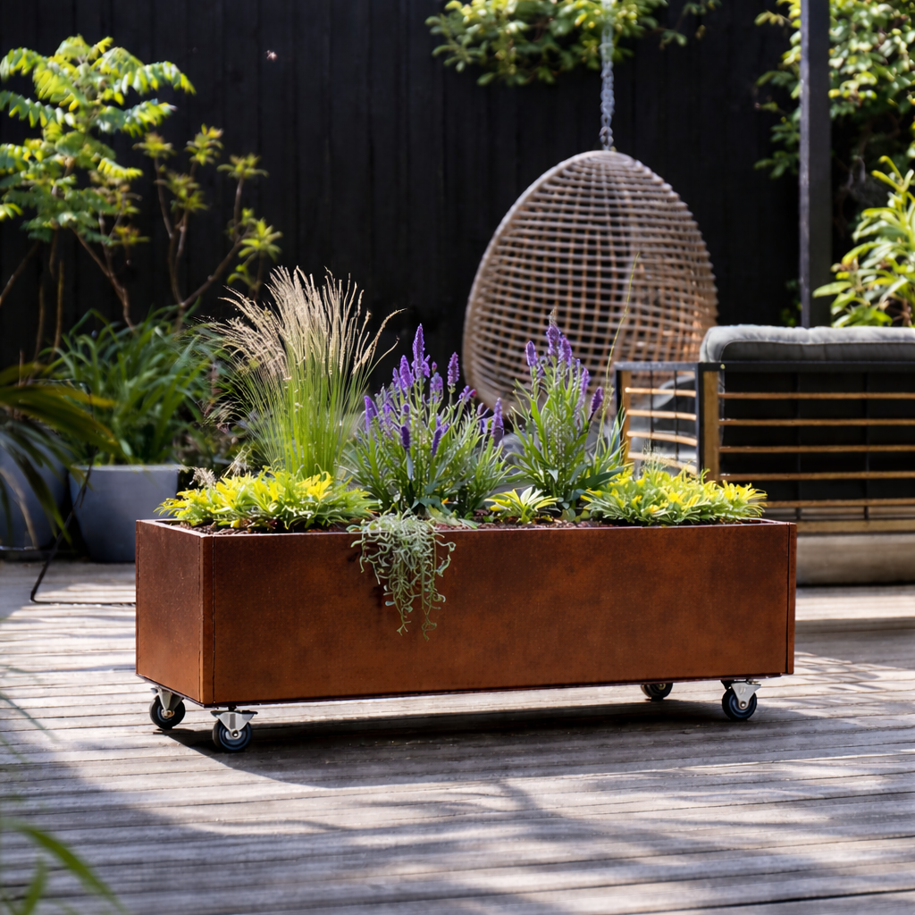 Planter Classic 25x120 H25cm On Wheels/Legs