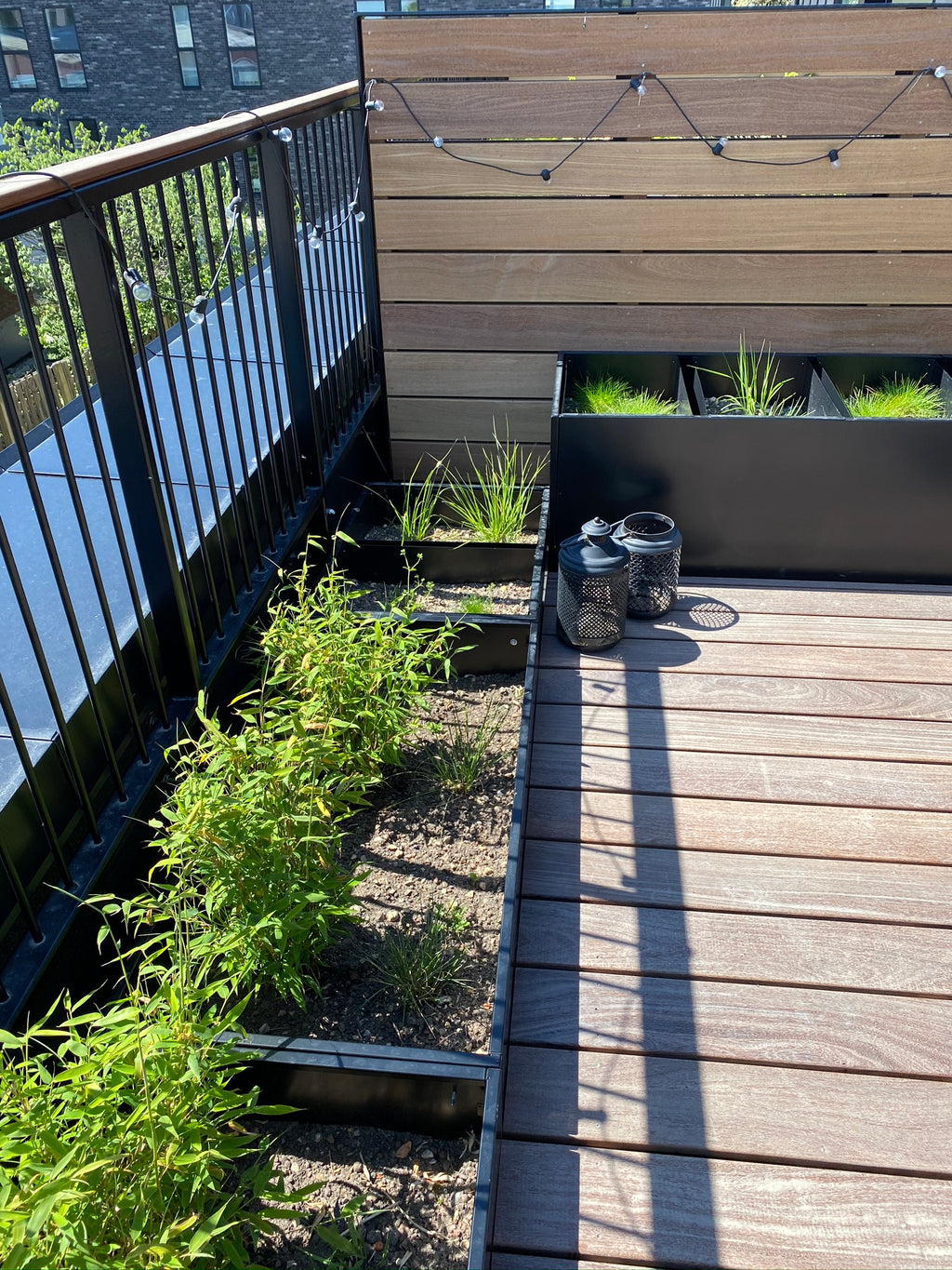 Planter Black W25xL60xH25 on wheels