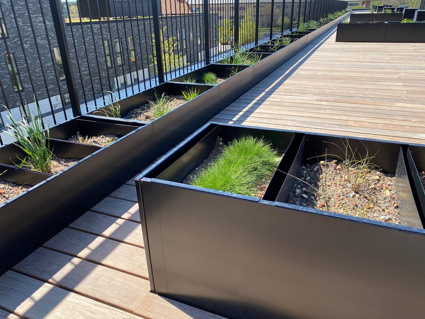 Raised bed Black W25xL120xH80 with base