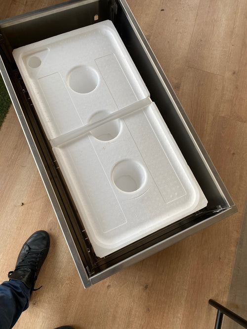 Capillary tray cover with base | Grafit black aluminium | 50x90x31 cm