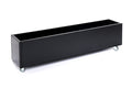 Planter with wheels | Black aluminium | 25x120x25 cm