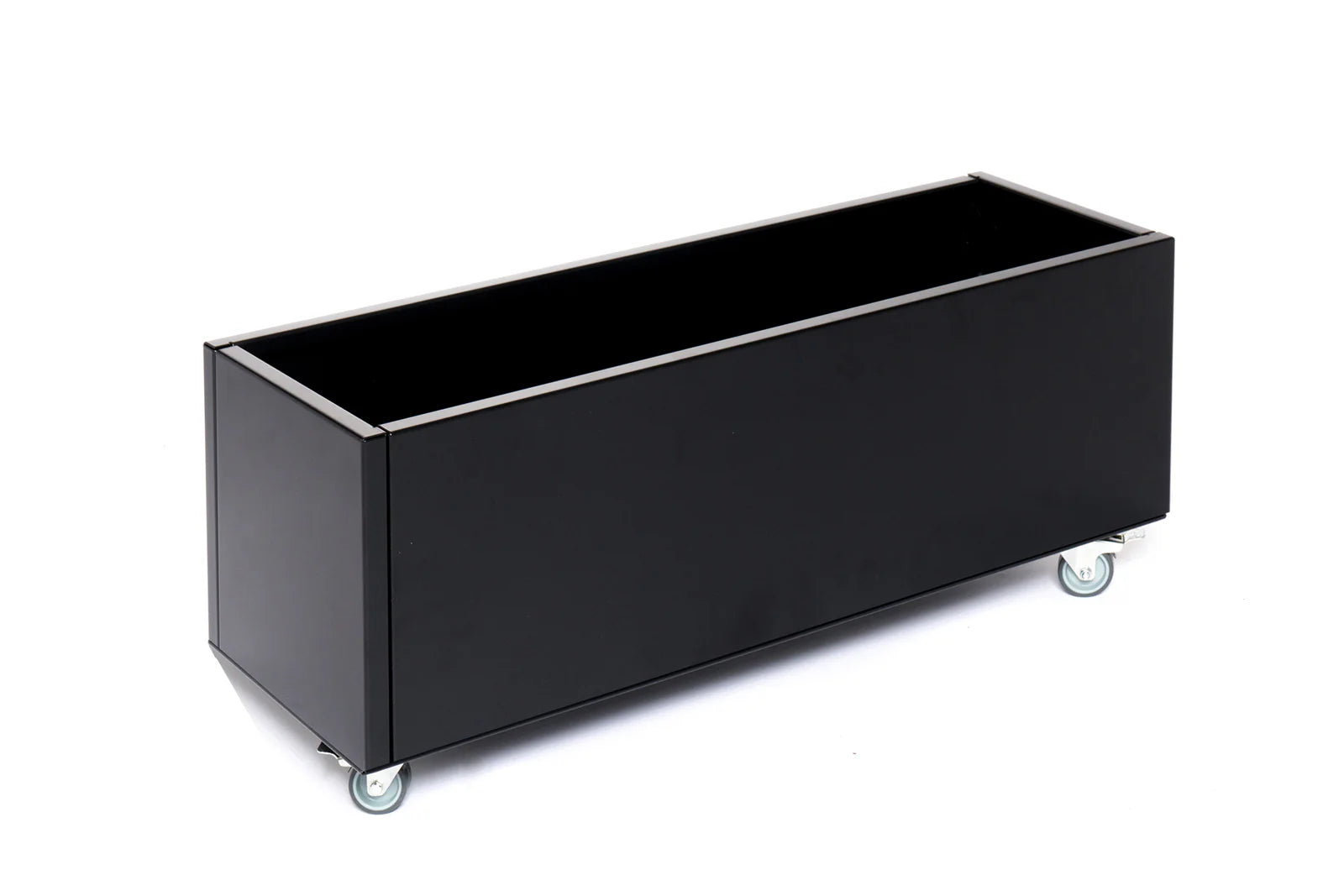 Planter with wheels | Black aluminium | 25x80x25 cm