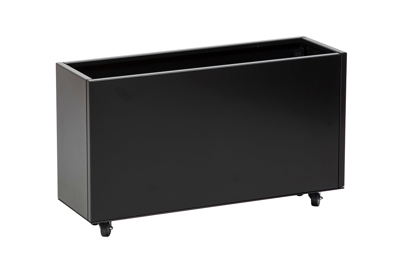 Planter with wheels | Black aluminium | 25x80x40 cm