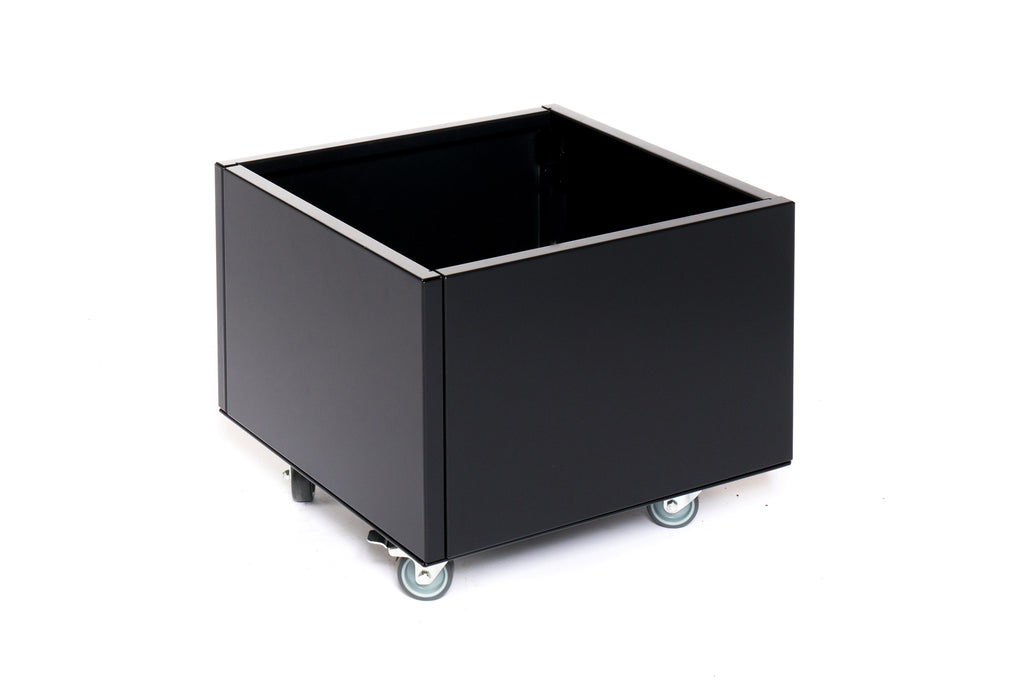 Planter with wheels | Black aluminium | 40x40x25 cm