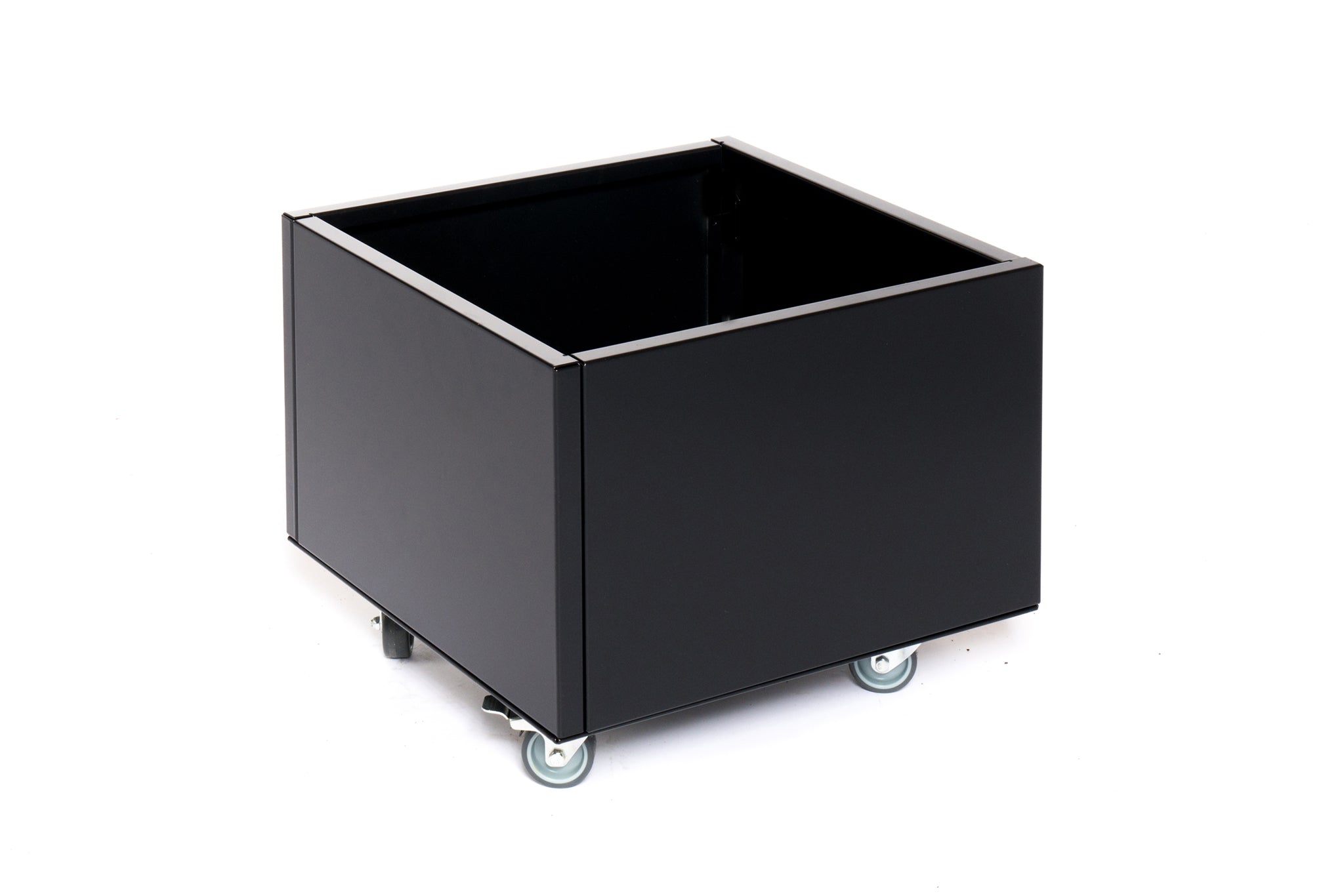 Planter with wheels | Black aluminium | 40x40x25 cm