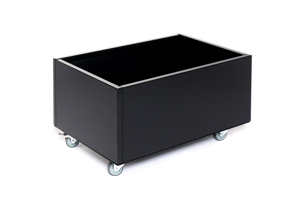 Planter with wheels | Black aluminium | 40x60x25 cm