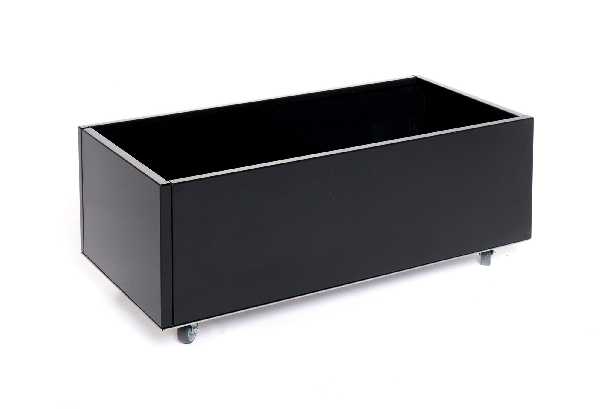 Planter with wheels | Black aluminium | 40x80x25 cm