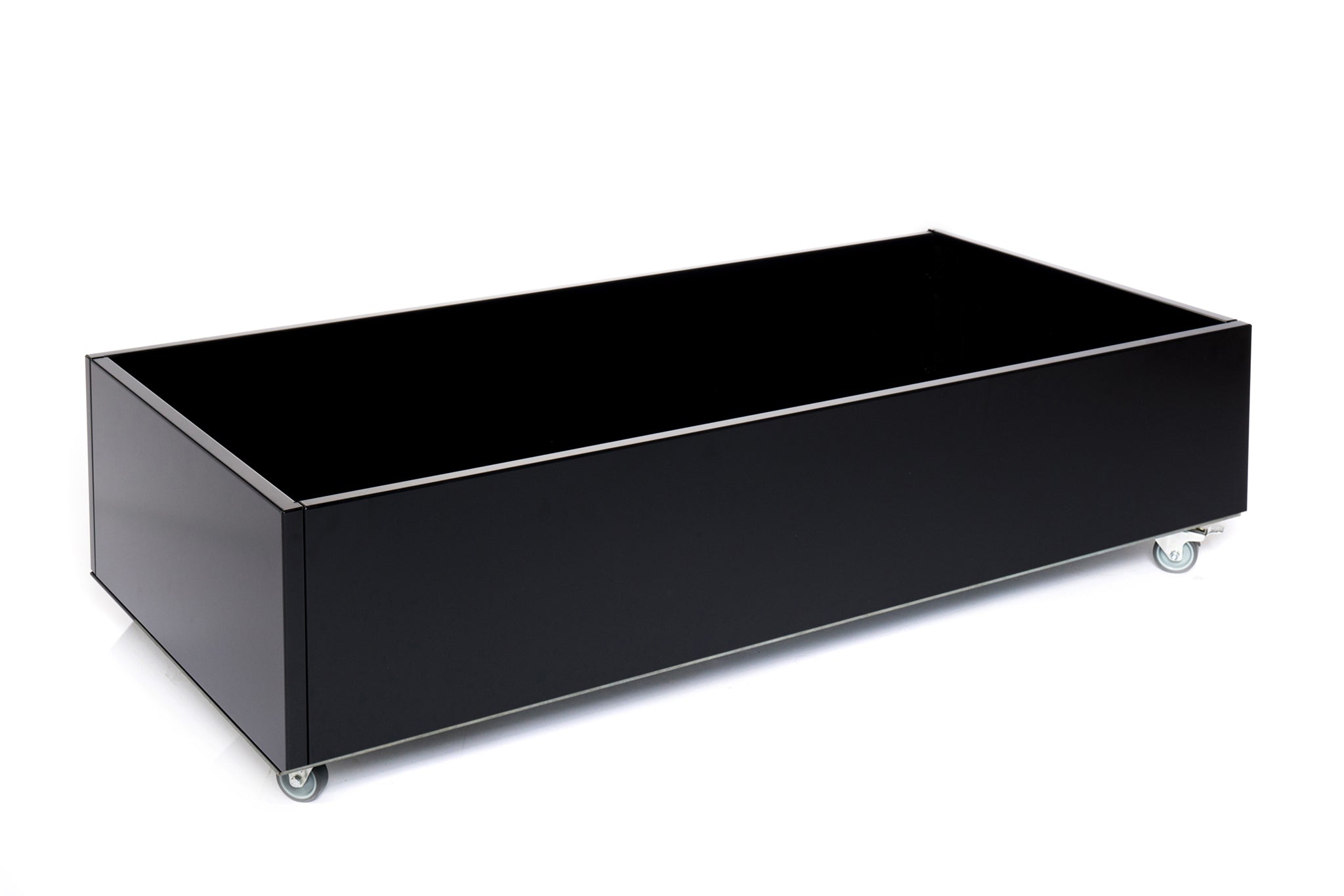 Planter with wheels | Black aluminium | 60x120x25 cm