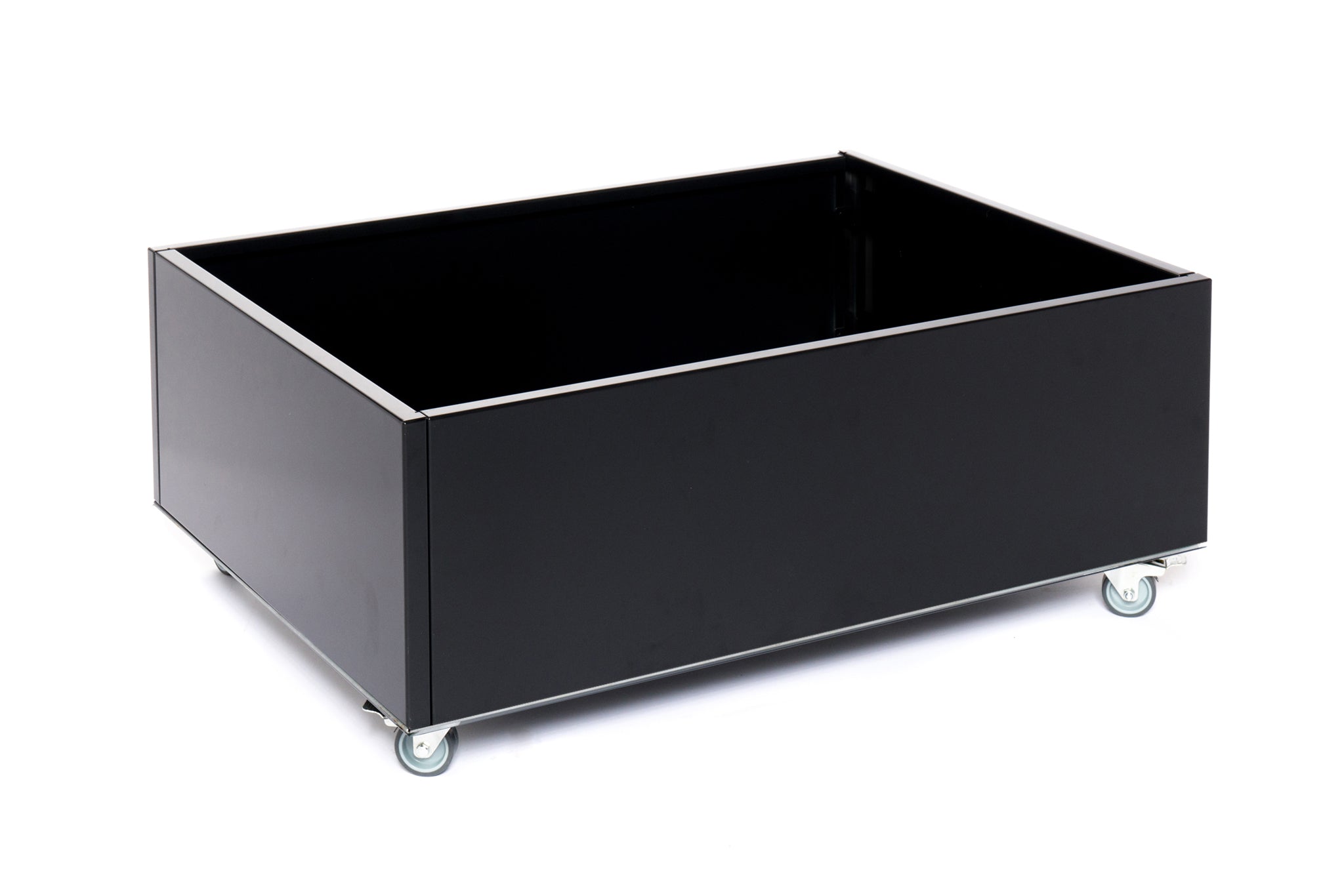 Planter with wheels | Black aluminium | 60x80x25 cm