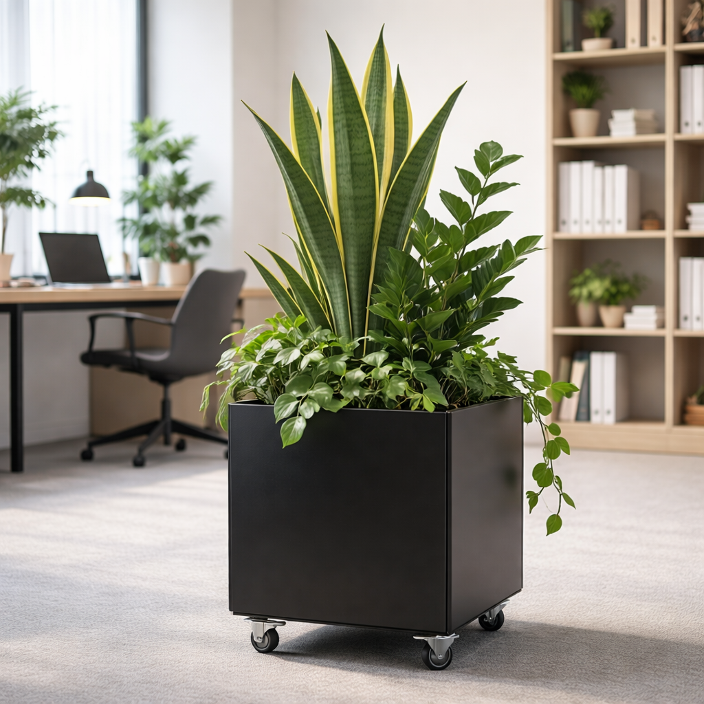 Plantenbak Classic 40x120 H40 cm op wielen/poten – indoor uitvoering