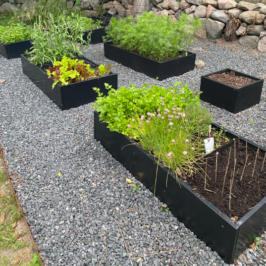 Raised bed Black W40xL120xH25 with base