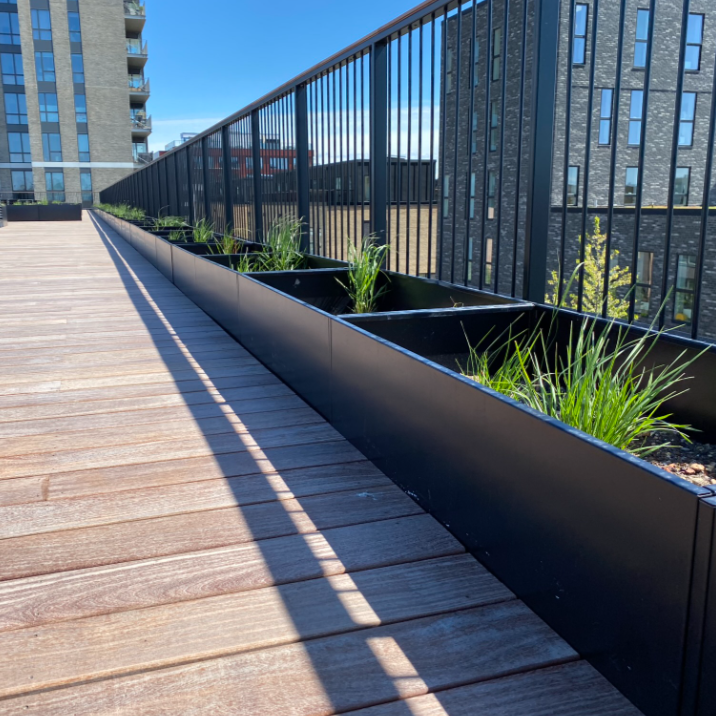 Sort højbed B120xL120xH25 uden bund